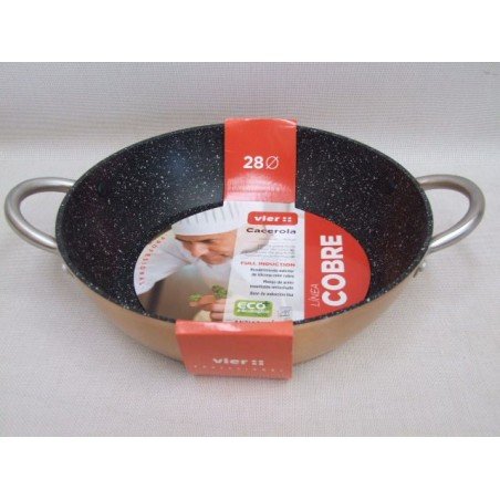 CAZUELA BAJA COBREADA 28CM