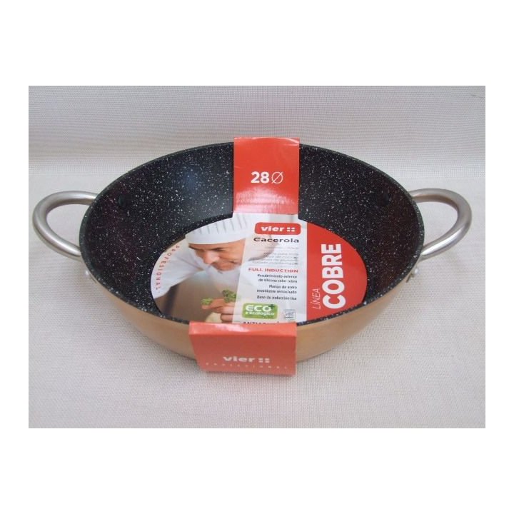 CAZUELA BAJA COBREADA 28CM