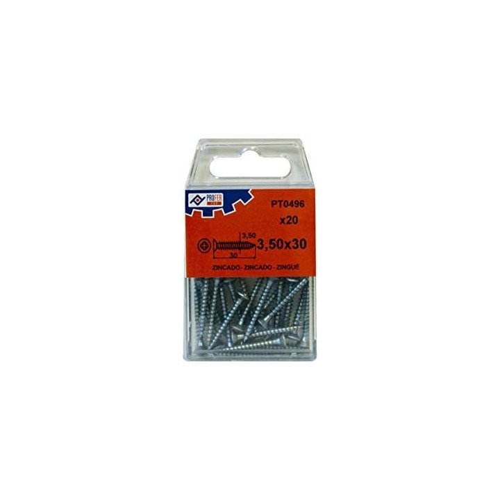 BLISTER TIRAFONDO C/PLANA 3,5X30 POZI 20UN