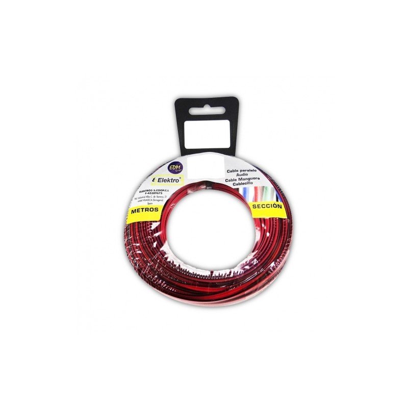 CARRETE PARALELO 2X0,75 ROJO/NEGRO 5 MTS
