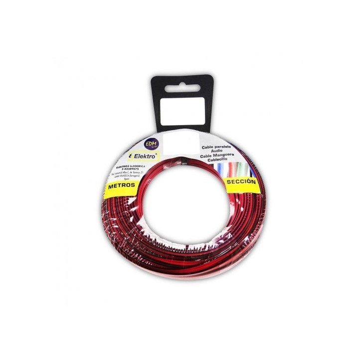 CARRETE PARALELO 2X0,75 ROJO/NEGRO 5 MTS