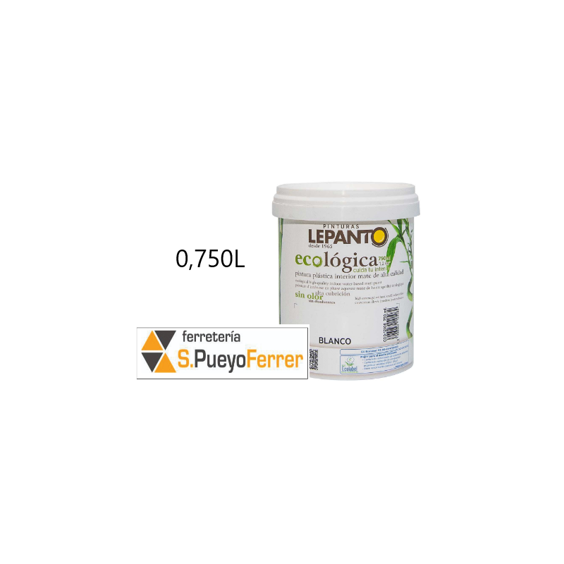 PINTURA ECOLOGICA INTERIOR BLANCA 0,75L