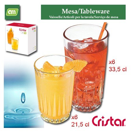 JUEGO 12 VASOS PRISMA