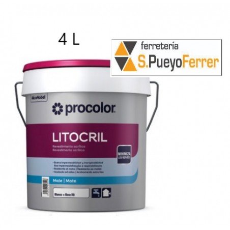 PINTURA FACHADAS LITOCRIL 4L MATE BLANCA