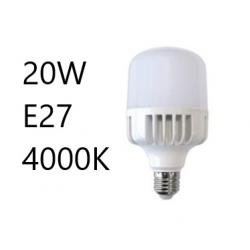 BOMBILLA LED TUBULAR 20W 1600LM 4000K E27