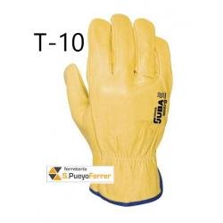 GUANTE TODO FLOR VACUNO AMARILLO T-10