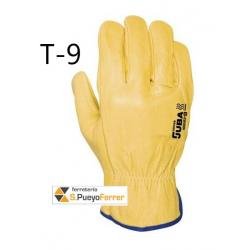 GUANTE TODO FLOR VACUNO AMARILLO T-9