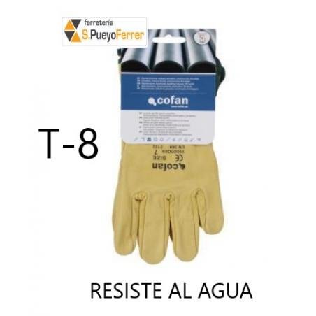 GUANTE VACUNO EXTRA RESISTENTE AGUA T-8
