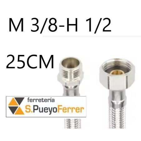 CONEXIÓN M3/8-H1/2 25 INOX latiguillo