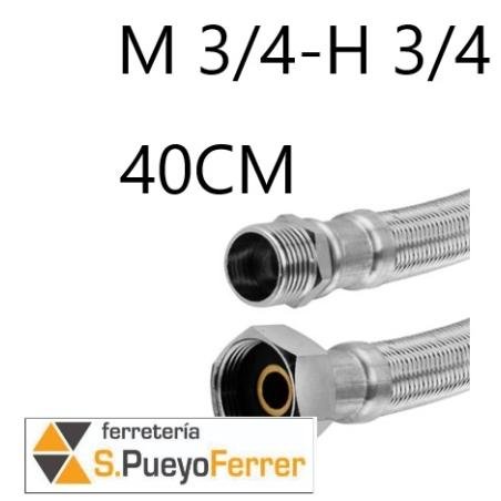 SUPER CONEXIÓN DE M3/4-H3/4 40CM INOX latiguillo