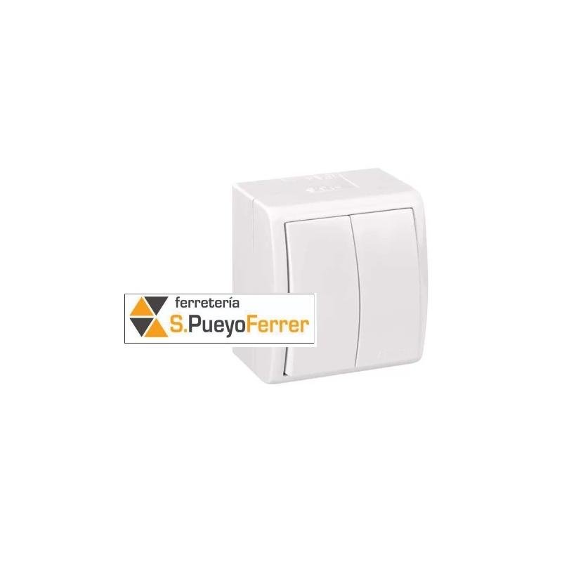 INTERRUPTOR/CONMUTADOR DOBLE BLANCO AQUARIUS