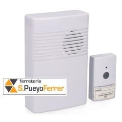 TIMBRE SIN HILOS PULSADOR Y RECEPTOR A PILAS
