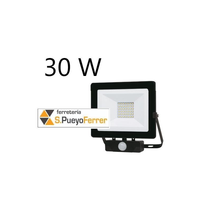 FOCO NEGRO PROYECTOR LED C/SENSOR 30W