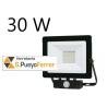 FOCO NEGRO PROYECTOR LED C/SENSOR 30W