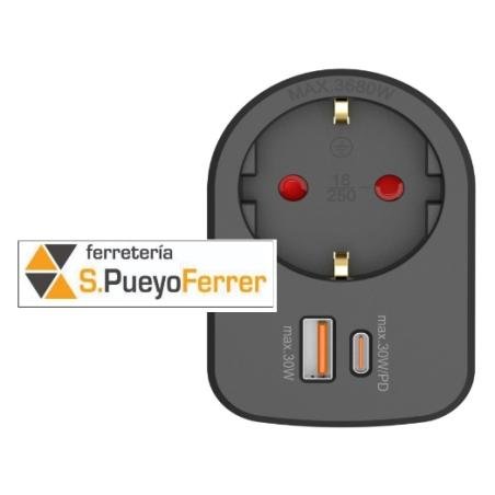 ADAPTADOR COMBI 30W USB A+C NEGRO