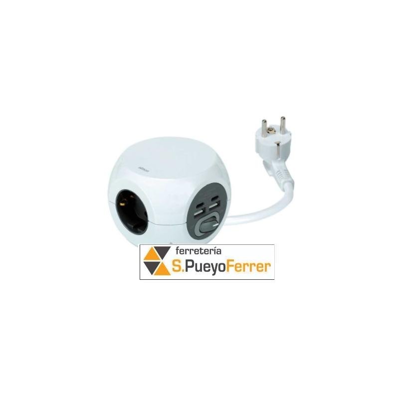 BASE MULTIPLE CUBO 3T + USB SIMON