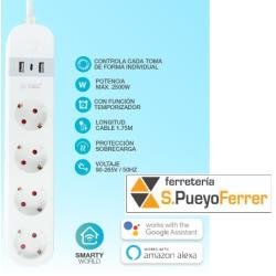 BASE MULTI INTELIGENTE 4T+2USB+C 1,5MT 3X1,5MM