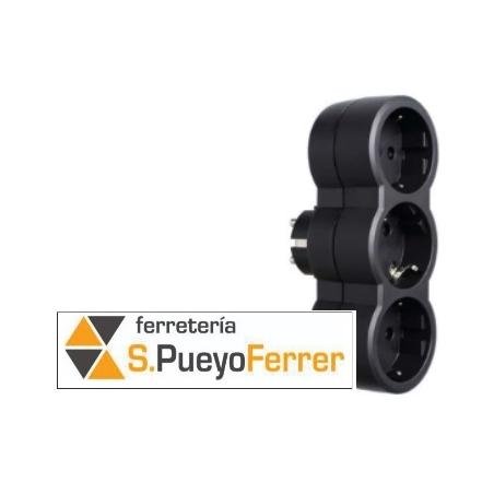 ADAPTADOR 3T FRONTAL NEGRO