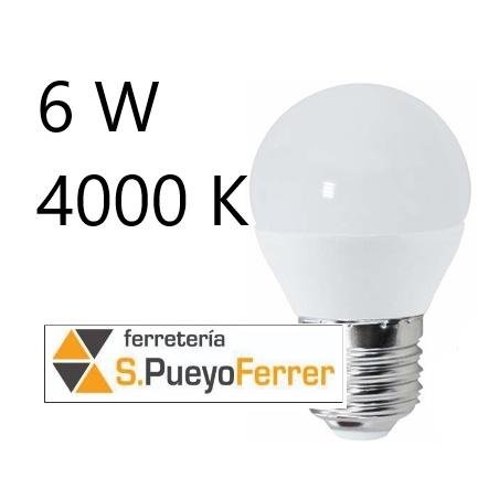 BOMBILLA LED ESFERICA 6W E27 DIA 4000K