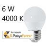 BOMBILLA LED ESFERICA 6W E27 DIA 4000K